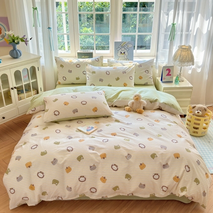 清雅福 2024新款全棉13070印花单品系列-四件套 乐游原米