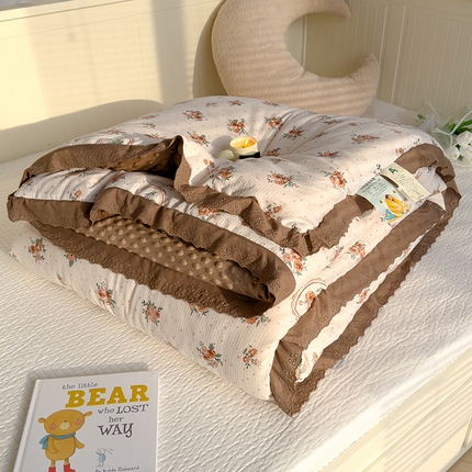 91家纺网 家纺一手货源 找家纺 （总）芯恋 2025款提花韩版花边豆豆冬被被子春秋被芯大豆被豆豆被