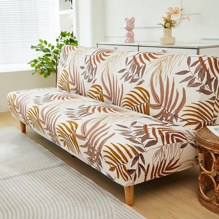 91家纺网 家纺一手货源 找家纺 逐日沙发套 2024新款牛奶丝印花系列-沙发床套 沙发床套-棕叶