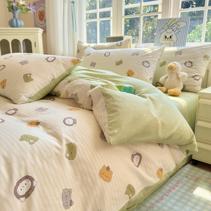 91家纺网 家纺一手货源 找家纺 清雅福 2024新款全棉13070印花单品系列-四件套 乐游原米