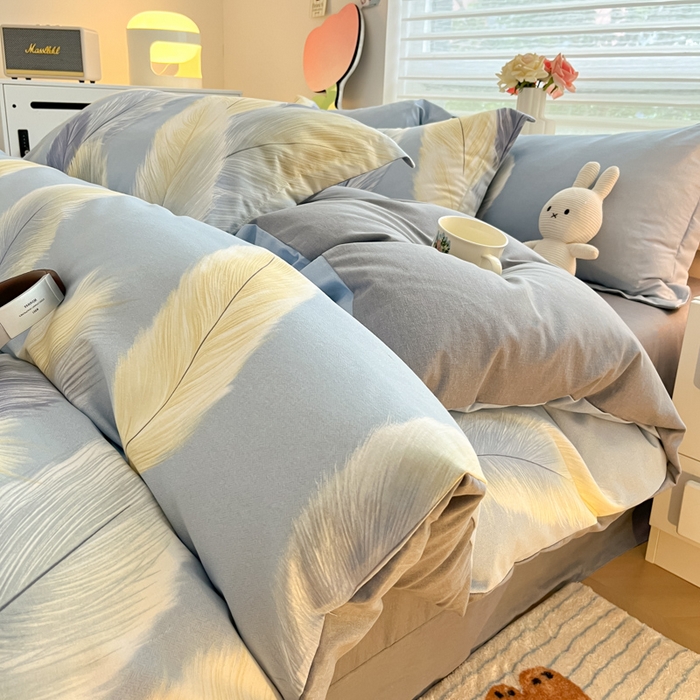 91家纺网 家纺一手货源 找家纺 慕尚家纺 2025新款原棉磨毛四件套单被套系列-单被套 香染