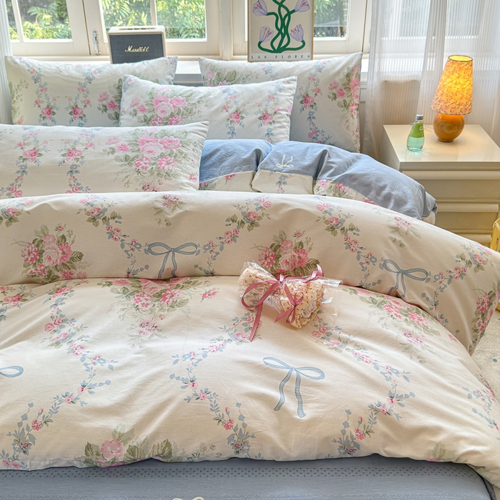 91家纺网 家纺一手货源 找家纺 清雅福 2024新款全棉13070印花单品系列-单被套 花蔓蓝