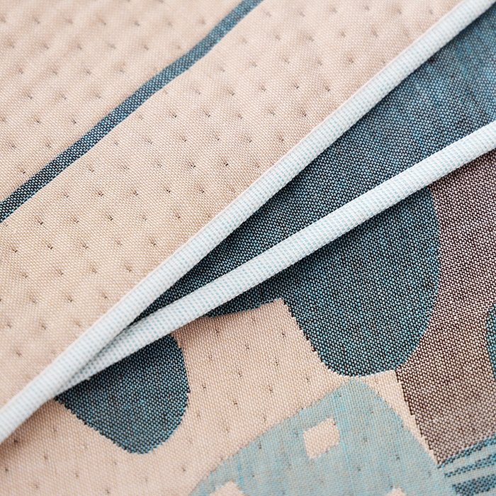 91家纺网 家纺一手货源 找家纺 朴尔家纺-毛巾被 2024年新款卡通定位纯棉四层纱布枕巾 包包熊崽-蓝