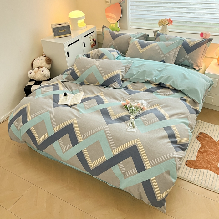 91家纺网 家纺一手货源 找家纺 慕尚家纺 2025新款原棉磨毛四件套单被套系列-单被套 莱德灰