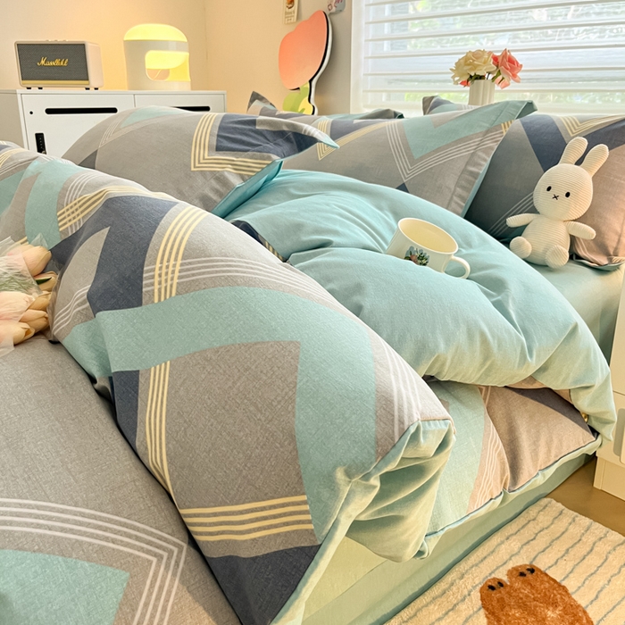 91家纺网 家纺一手货源 找家纺 慕尚家纺 2025新款原棉磨毛四件套单被套系列-单被套 莱德灰