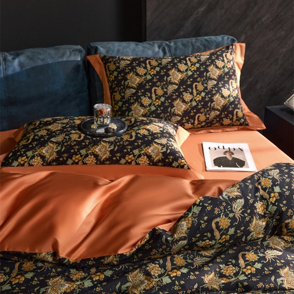 91家纺网 家纺一手货源 找家纺 （总）八十八家纺 2024新款双股活性贡缎长绒棉数码印花单品及套件--枕套