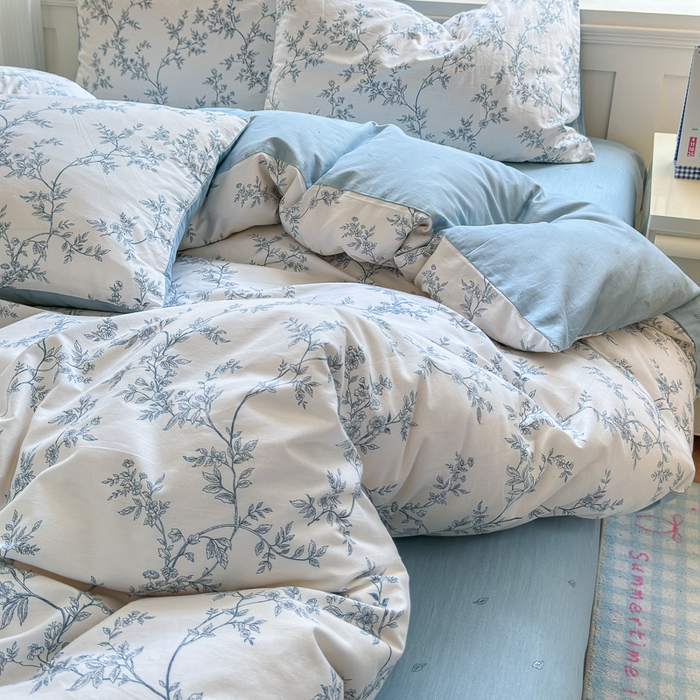 91家纺网 家纺一手货源 找家纺 清雅福 2024新款全棉13070印花单品系列-单被套 满庭米