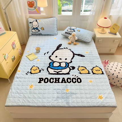 希诺家居 2024新款大版三丽鸥牛奶绒床垫三件套床褥学生宿舍床垫 星星帕恰狗