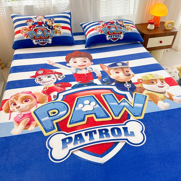 91家纺网 家纺一手货源 找家纺 ds生活馆 2026新款大版数码印花牛奶绒单床笠 特工队