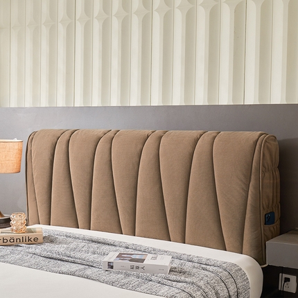 91家纺网 家纺一手货源 找家纺 （总）情恒家纺 2025新款抽条牛奶绒斜线款床头罩大靠背靠垫