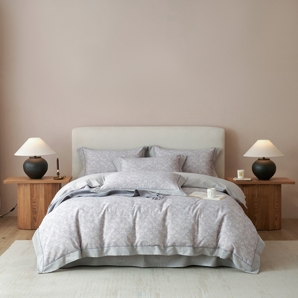 榻尚家居 2024新款加厚纯棉磨毛蕾莎系列四件套 蕾莎雅灰