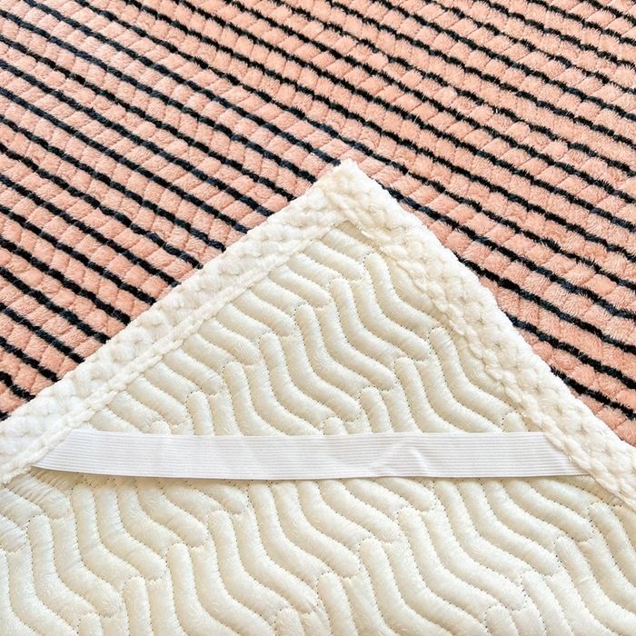 91家纺网 家纺一手货源 找家纺 川悦生活 2024新款A类印花雪花绒床垫加厚绒保暖床护垫 床垫秋语-茶咖