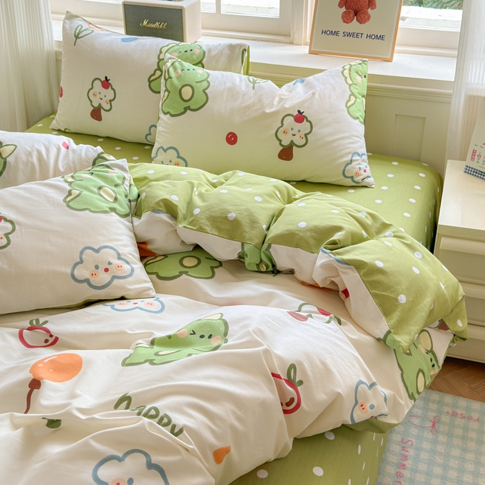 91家纺网 家纺一手货源 找家纺 清雅福 2024新款全棉13070印花单品系列-单被套 恐龙日记米