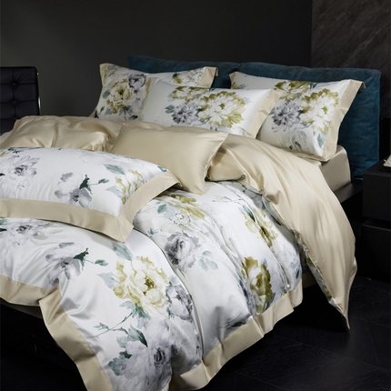 91家纺网 家纺一手货源 找家纺 （总）八十八家纺 2024新款双股活性贡缎长绒棉数码印花单品及套件--被套