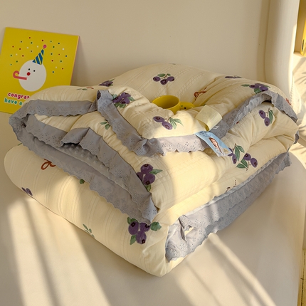 91家纺网 家纺一手货源 找家纺 （总）芯恋 2025款提花韩版花边豆豆冬被被子春秋被芯大豆被豆豆被