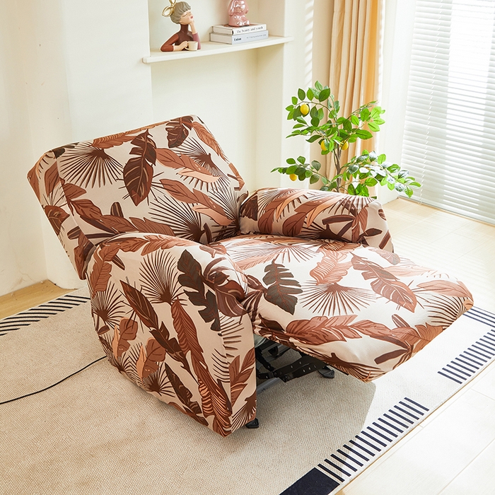 91家纺网 家纺一手货源 找家纺 逐日沙发套 2024新款牛奶丝印花系列-芝华仕沙发套 芝华仕-棕叶