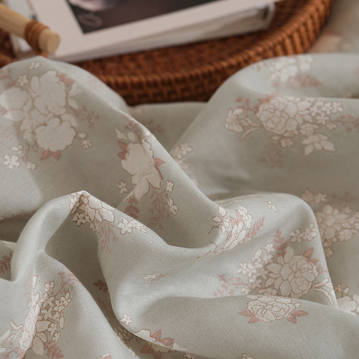 91家纺网 家纺一手货源 找家纺 麦伦家居 2024秋冬新款A类全棉有氧双层纱四件套 白茶