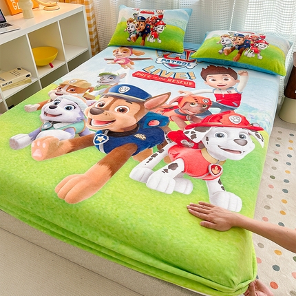 ds生活馆 2026新款大版数码印花牛奶绒单床笠 汪汪队