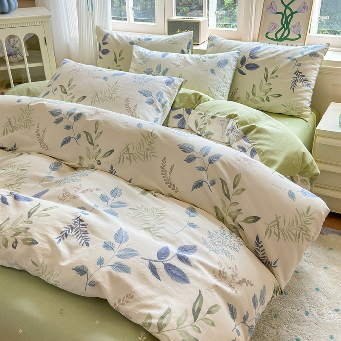 91家纺网 家纺一手货源 找家纺 清雅福 2024新款全棉13070印花单品系列-单被套 素雅花香