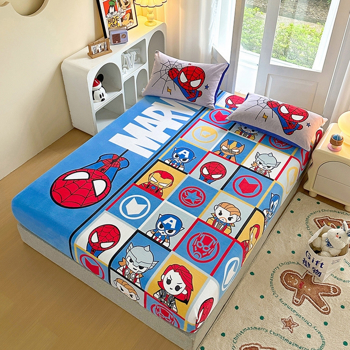 91家纺网 家纺一手货源 找家纺 ds生活馆 2026新款大版数码印花牛奶绒单床笠 英雄联盟