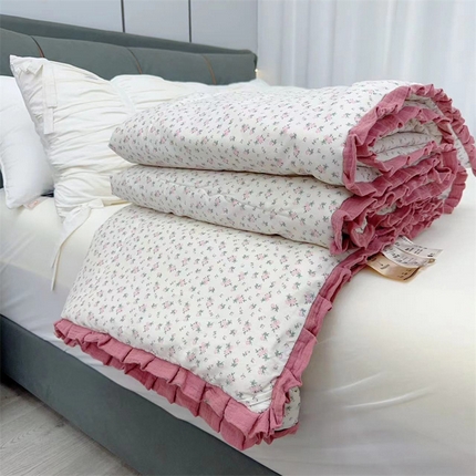 91家纺网 家纺一手货源 找家纺 （总）蓝庭全棉印花花边冬被大豆被春秋被芯被子可机洗