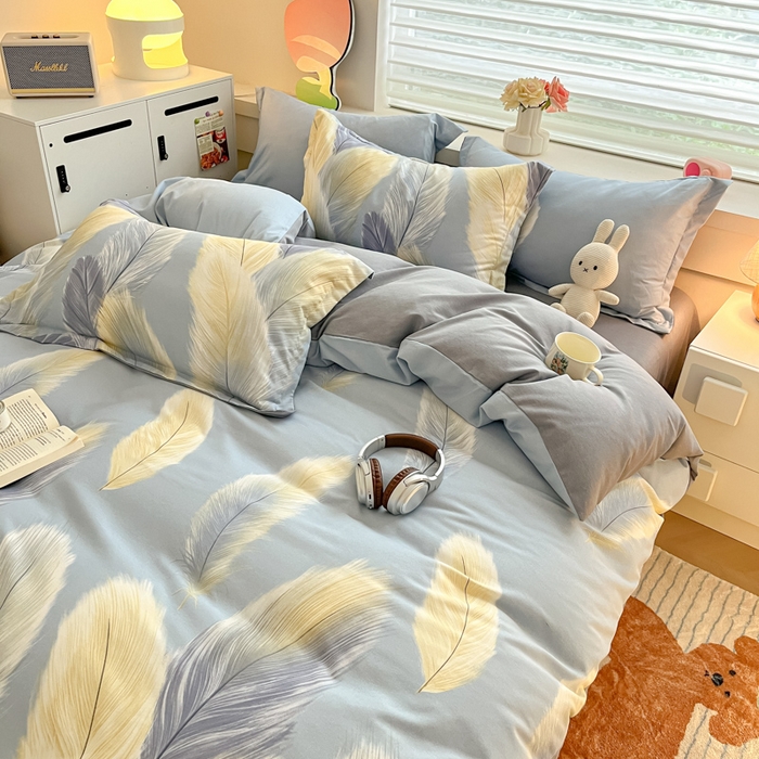 91家纺网 家纺一手货源 找家纺 慕尚家纺 2025新款原棉磨毛四件套单被套系列-单被套 香染