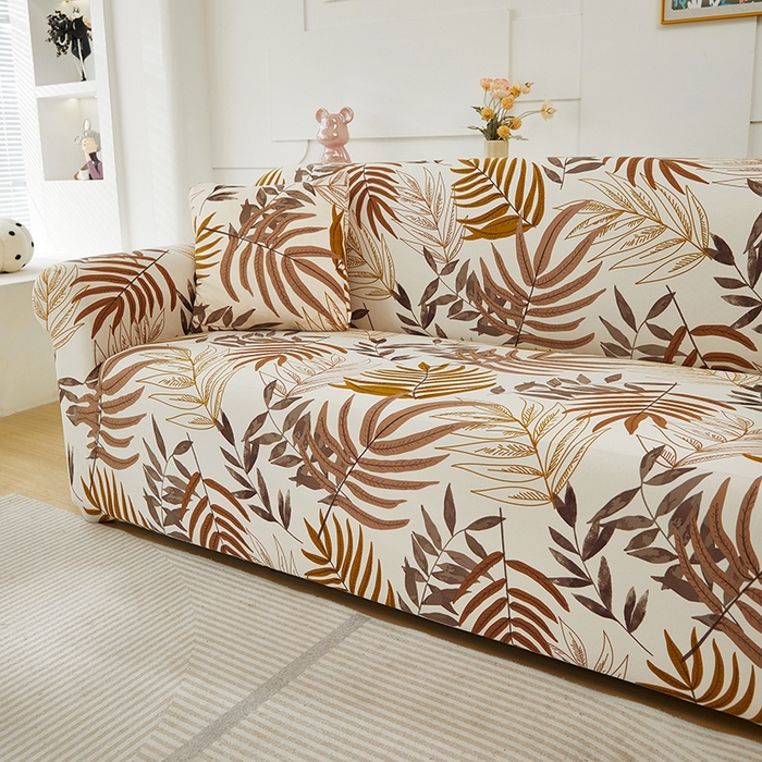 91家纺网 家纺一手货源 找家纺 逐日沙发套 2024新款牛奶丝印花系列-沙发套 沙发套-叶影
