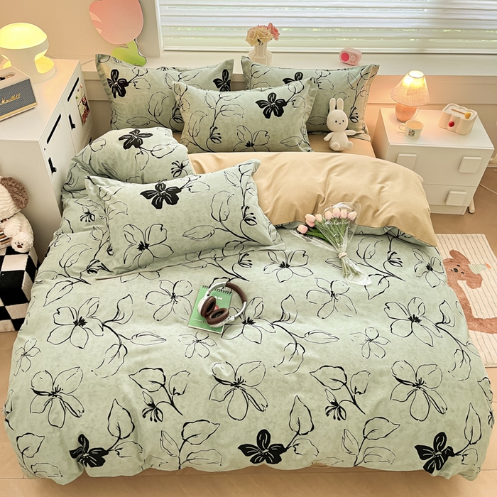 91家纺网 家纺一手货源 找家纺 慕尚家纺 2025新款原棉磨毛四件套单被套系列-单被套 秘密花园