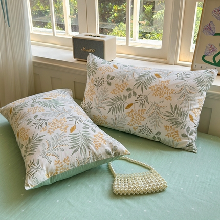 91家纺网 家纺一手货源 找家纺 （总）清雅福 2024新款全棉13070印花单品系列-单枕套