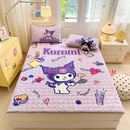 91家纺网 家纺一手货源 找家纺 希诺家居 2024新款大版三丽鸥牛奶绒床垫三件套床褥学生宿舍床垫 趣味库洛米