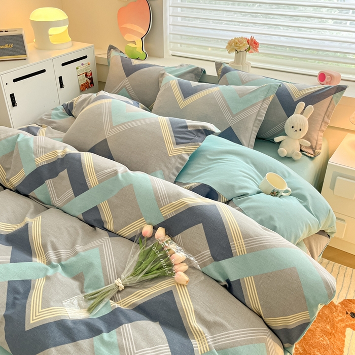 91家纺网 家纺一手货源 找家纺 慕尚家纺 2025新款原棉磨毛四件套单被套系列-单被套 莱德灰