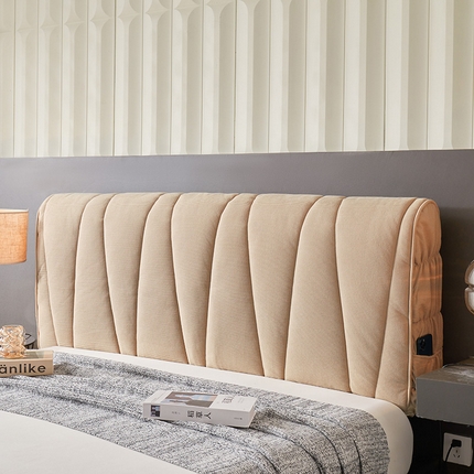 91家纺网 家纺一手货源 找家纺 （总）情恒家纺 2025新款抽条牛奶绒斜线款床头罩大靠背靠垫