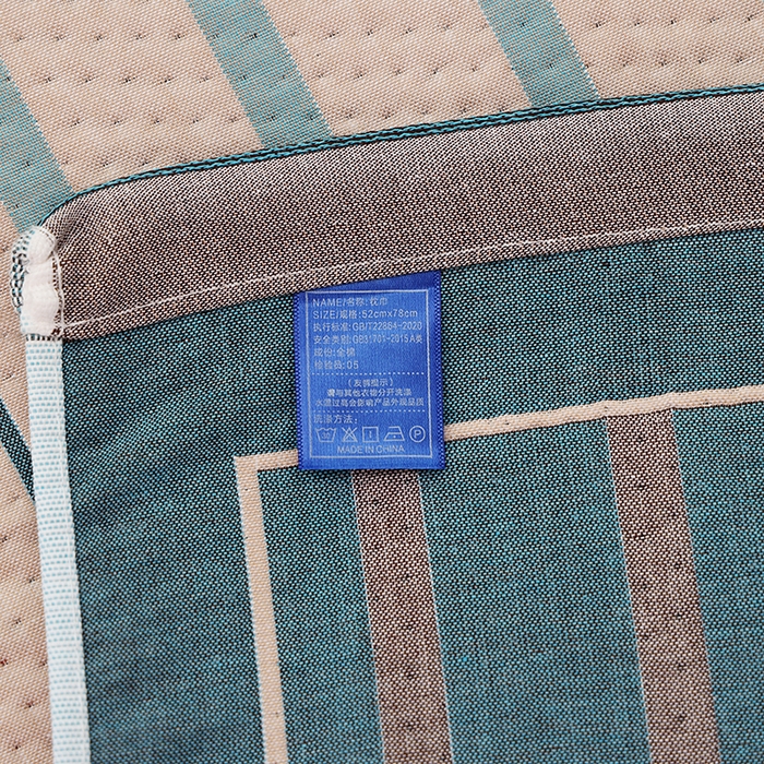 91家纺网 家纺一手货源 找家纺 朴尔家纺-毛巾被 2024年新款卡通定位纯棉四层纱布枕巾 巧克力饼-蓝