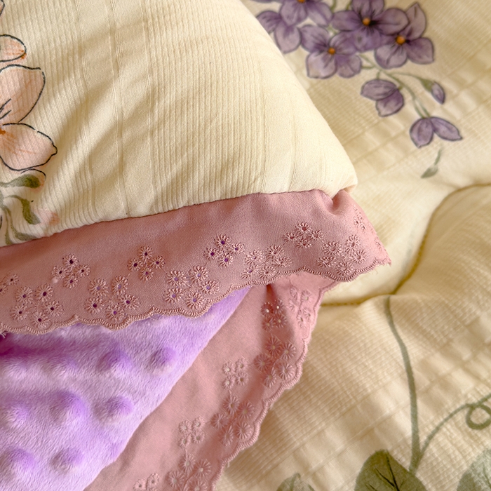 91家纺网 家纺一手货源 找家纺 芯恋 2025款提花韩版花边豆豆冬被被子春秋被芯大豆被豆豆被花枝乱颤1