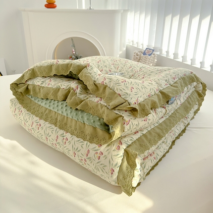 91家纺网 家纺一手货源 找家纺 （总）芯恋 2025款提花韩版花边豆豆冬被被子春秋被芯大豆被豆豆被