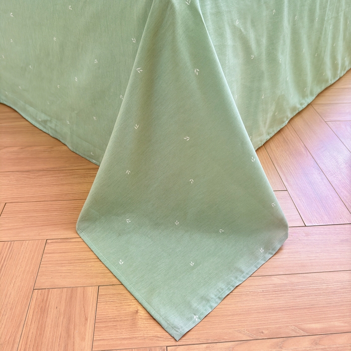 91家纺网 家纺一手货源 找家纺 清雅福 2024新款全棉13070印花单品系列-四件套 花影轻颜绿