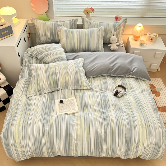 91家纺网 家纺一手货源 找家纺 慕尚家纺 2025新款原棉磨毛四件套单被套系列-四件套 海岸线