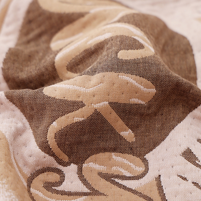 91家纺网 家纺一手货源 找家纺 朴尔家纺-毛巾被 2024年新款卡通定位纯棉四层纱布枕巾 忆童年-咖