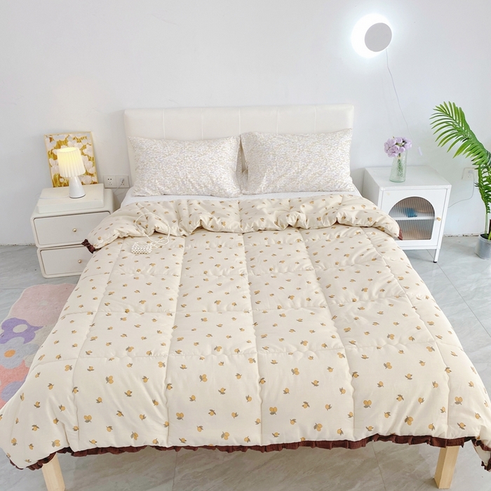 91家纺网 家纺一手货源 找家纺 （总）蓝庭全棉印花花边冬被大豆被春秋被芯被子可机洗