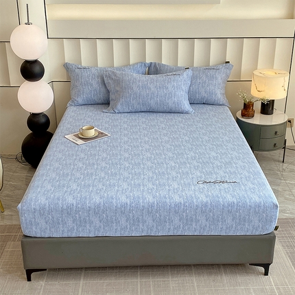 91家纺网 家纺一手货源 找家纺 （总）春皖家纺 2025新款棉天丝磨毛刺绣磨毛单床笠 (第一版)