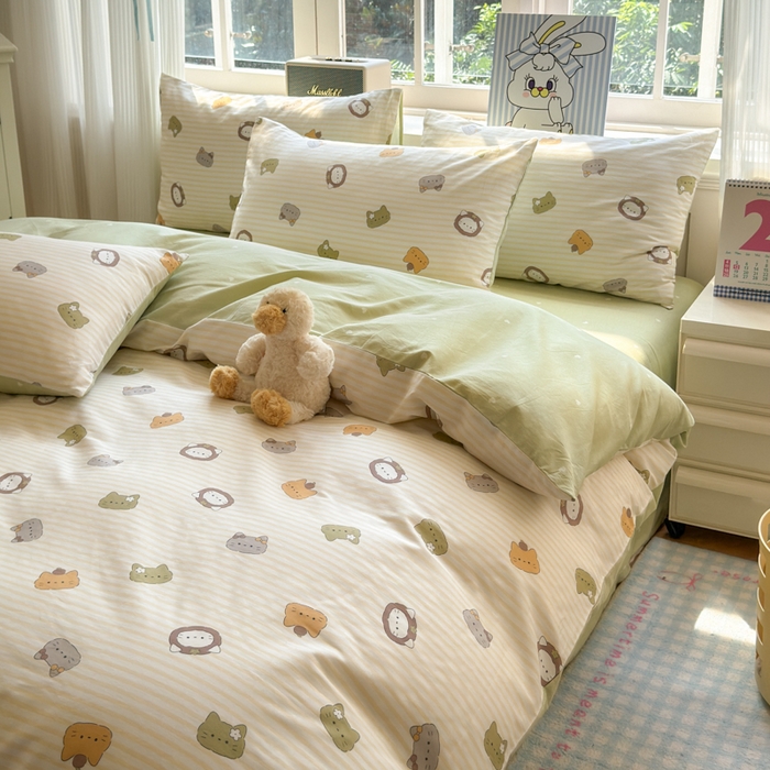 91家纺网 家纺一手货源 找家纺 清雅福 2024新款全棉13070印花单品系列-四件套 乐游原米