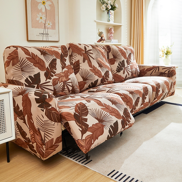 91家纺网 家纺一手货源 找家纺 逐日沙发套 2024新款牛奶丝印花系列-芝华仕沙发套 芝华仕-棕叶