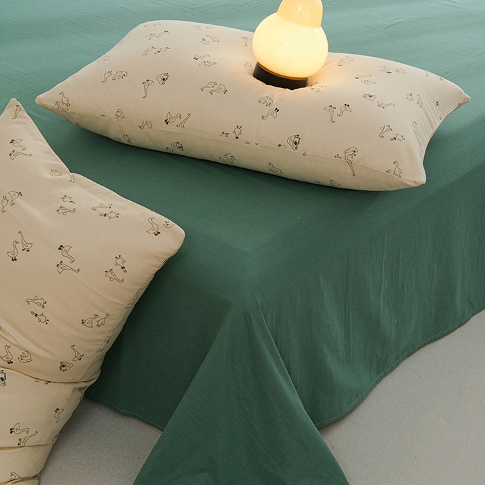 91家纺网 家纺一手货源 找家纺 麦伦家居 2024秋冬新款A类全棉有氧双层纱四件套 大鹅