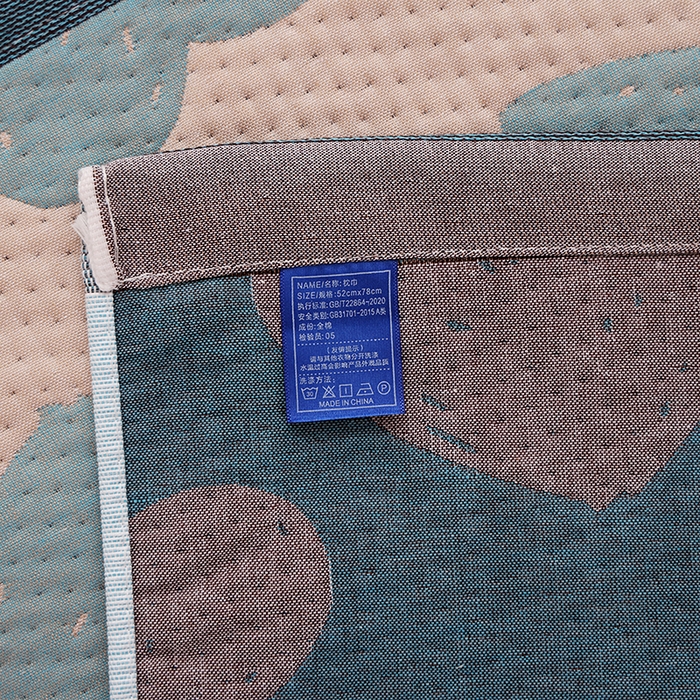 91家纺网 家纺一手货源 找家纺 朴尔家纺-毛巾被 2024年新款卡通定位纯棉四层纱布枕巾 心跳小兔-蓝