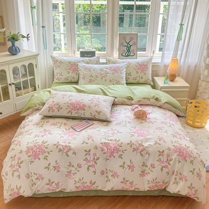 清雅福 2024新款全棉13070印花单品系列-四件套 花舞轻盈