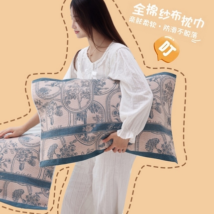 91家纺网 家纺一手货源 找家纺 （总）朴尔家纺-毛巾被 2024年新款卡通定位纯棉四层纱布枕巾