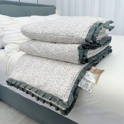 91家纺网 家纺一手货源 找家纺 （总）蓝庭全棉印花花边冬被大豆被春秋被芯被子可机洗