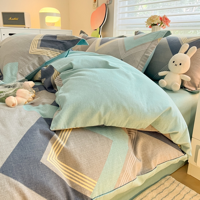 91家纺网 家纺一手货源 找家纺 慕尚家纺 2025新款原棉磨毛四件套单被套系列-单被套 莱德灰