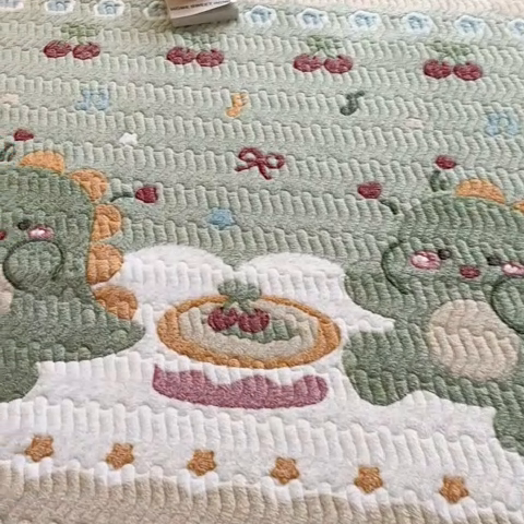 91家纺网 家纺一手货源 找家纺 川悦生活 2024新款A类印花雪花绒床垫加厚绒保暖床护垫 床垫甜系龙龙