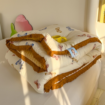91家纺网 家纺一手货源 找家纺 （总）芯恋 2025款提花韩版花边豆豆冬被被子春秋被芯大豆被豆豆被